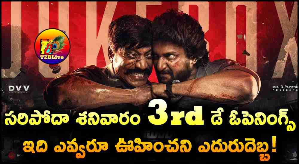 SARIPODHAA SANIVAARAM movie 3rd Day Box Office Collections Openings